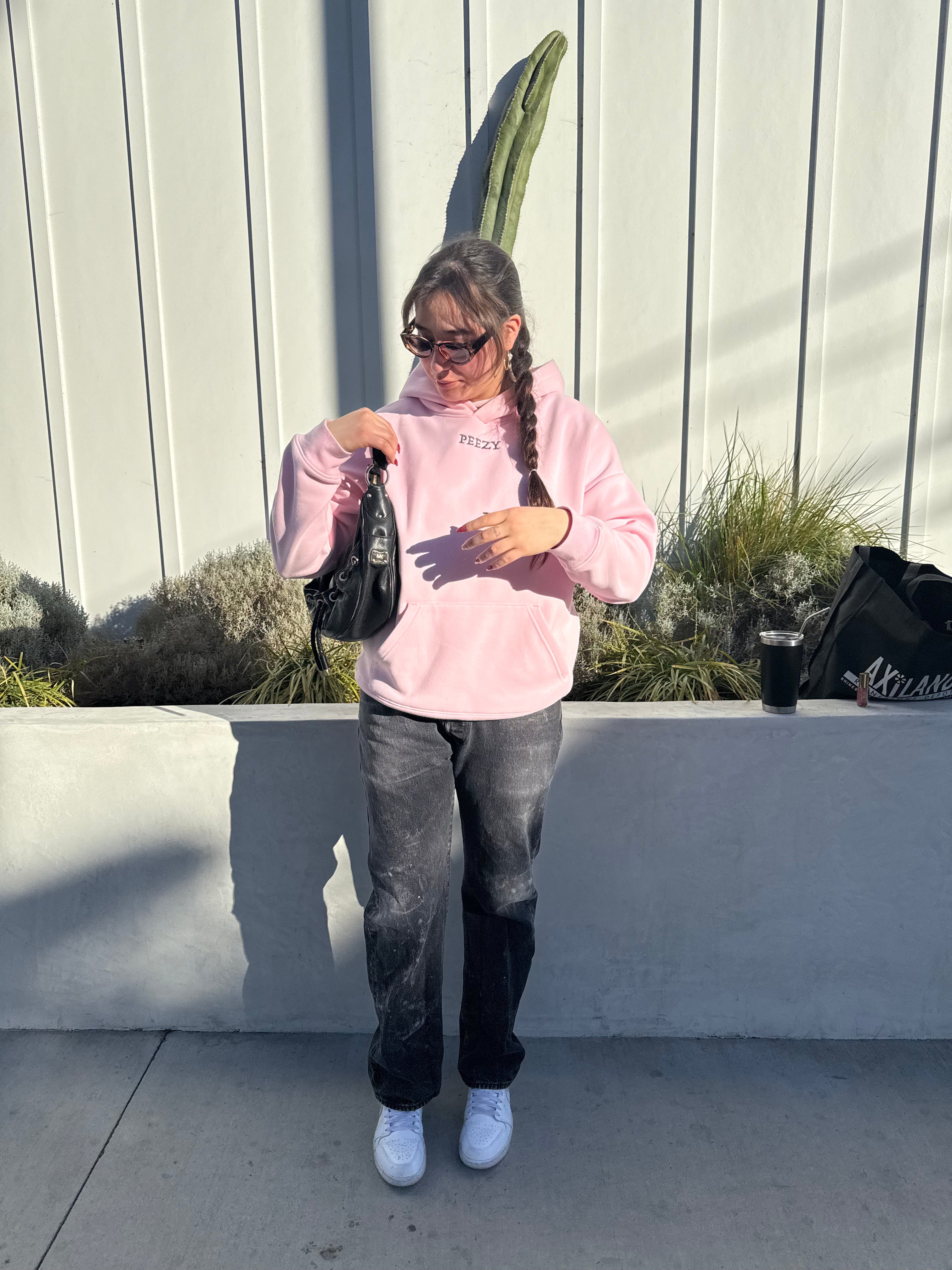 Baby Pink Plain Peezy Heavyweight Hoodie
