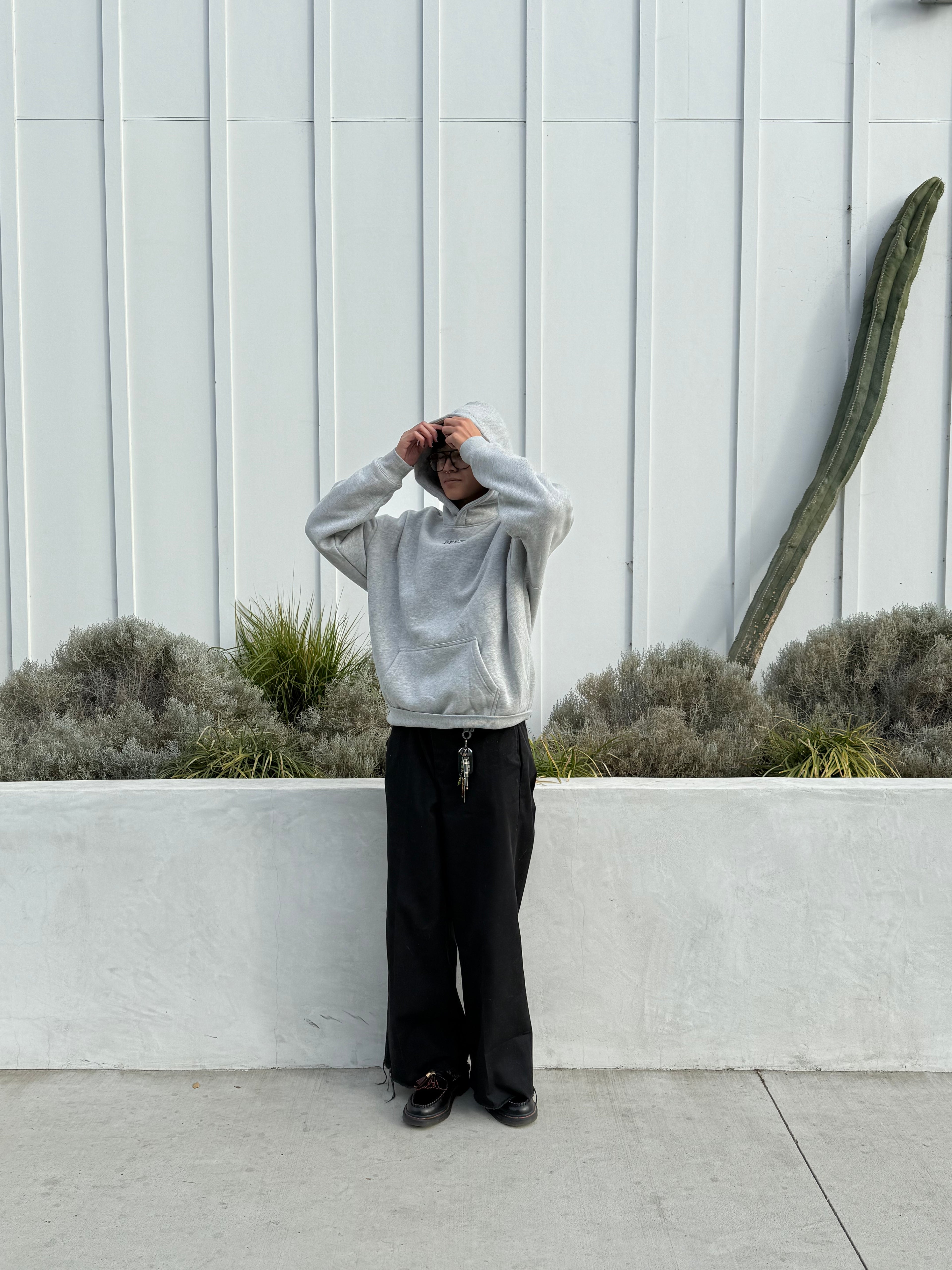 Gray Plain Peezy Heavyweight Hoodie