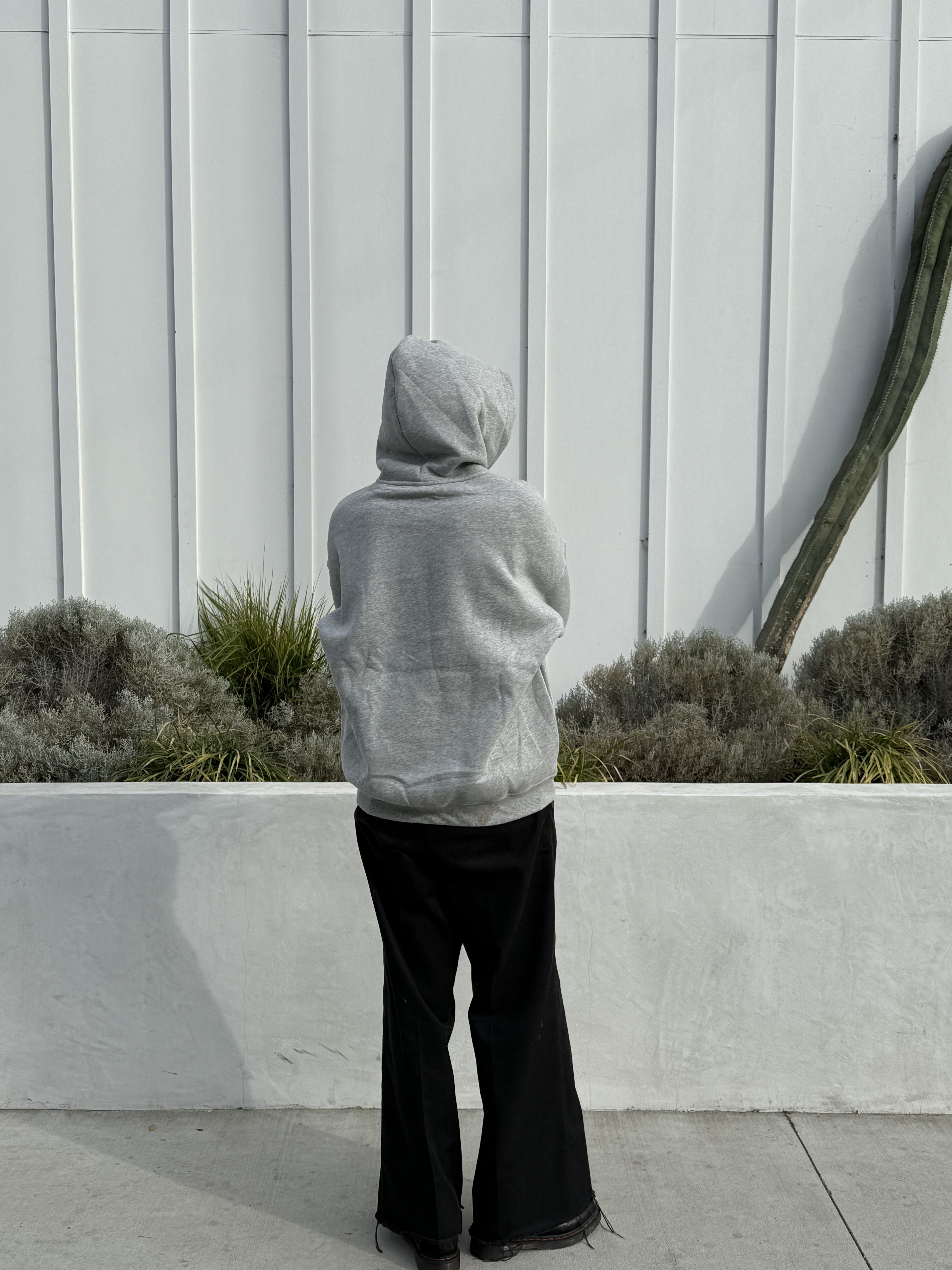 Gray Plain Peezy Heavyweight Hoodie