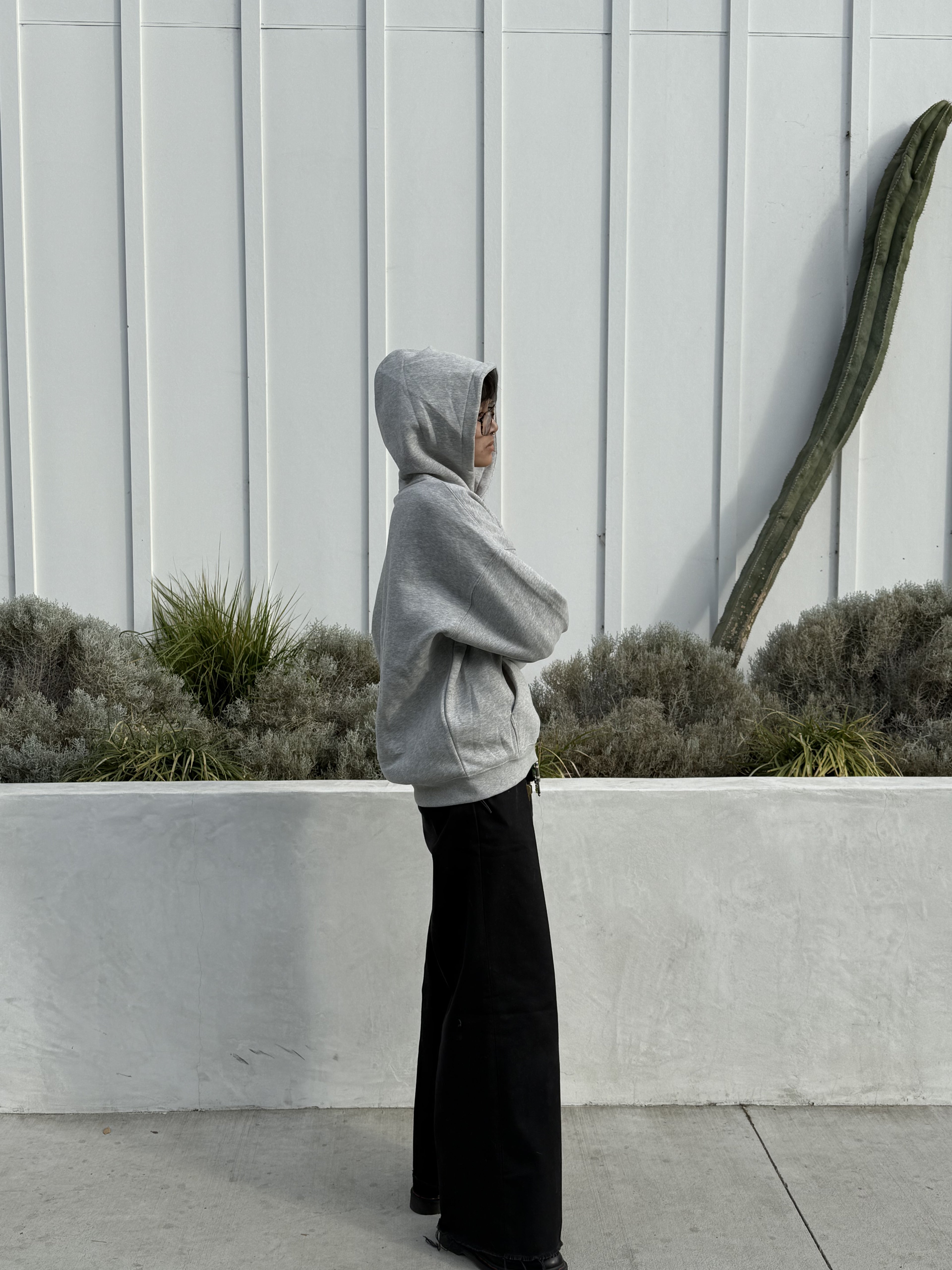 Gray Plain Peezy Heavyweight Hoodie