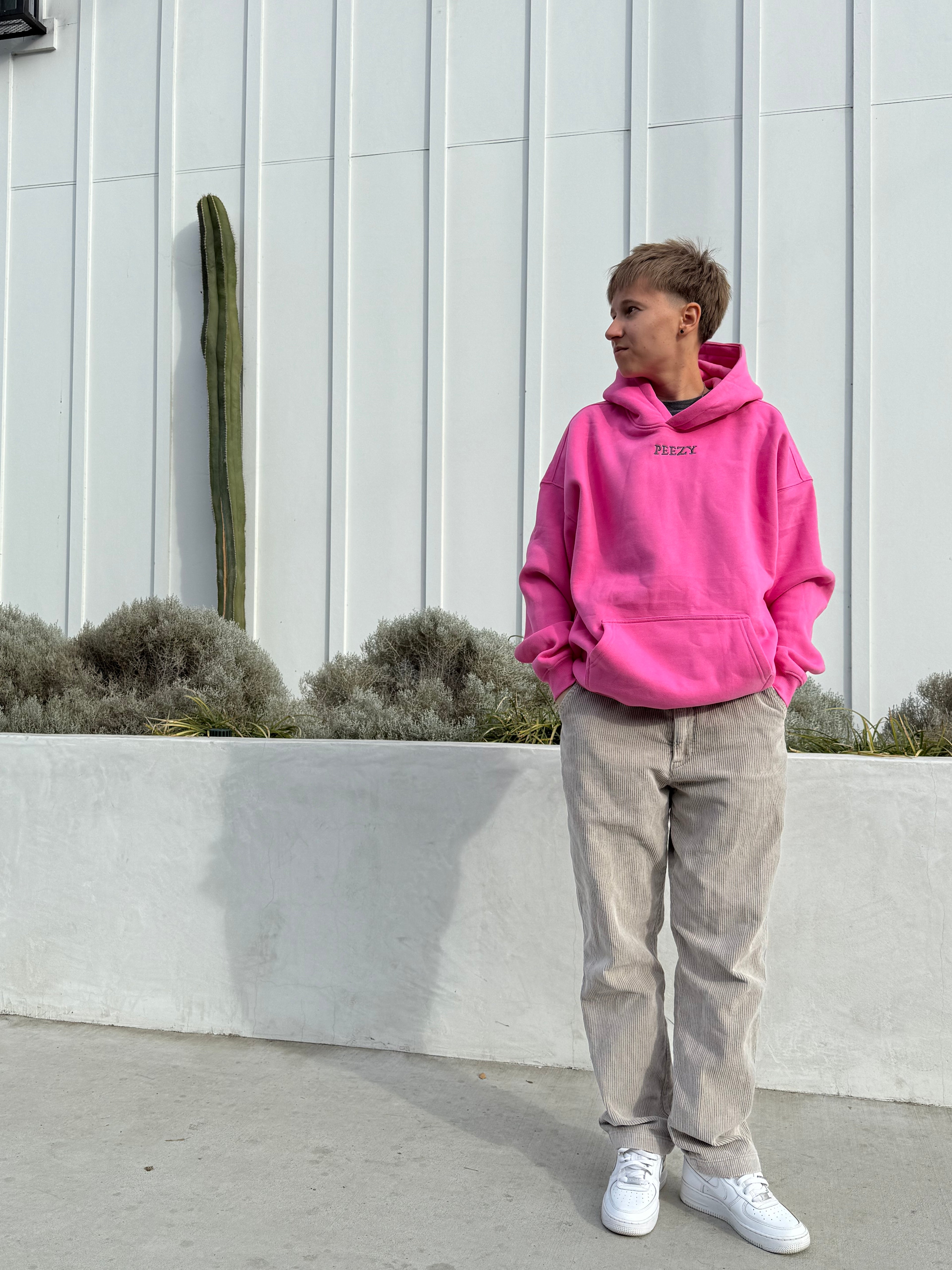 Pink Plain Peezy Heavyweight Hoodie