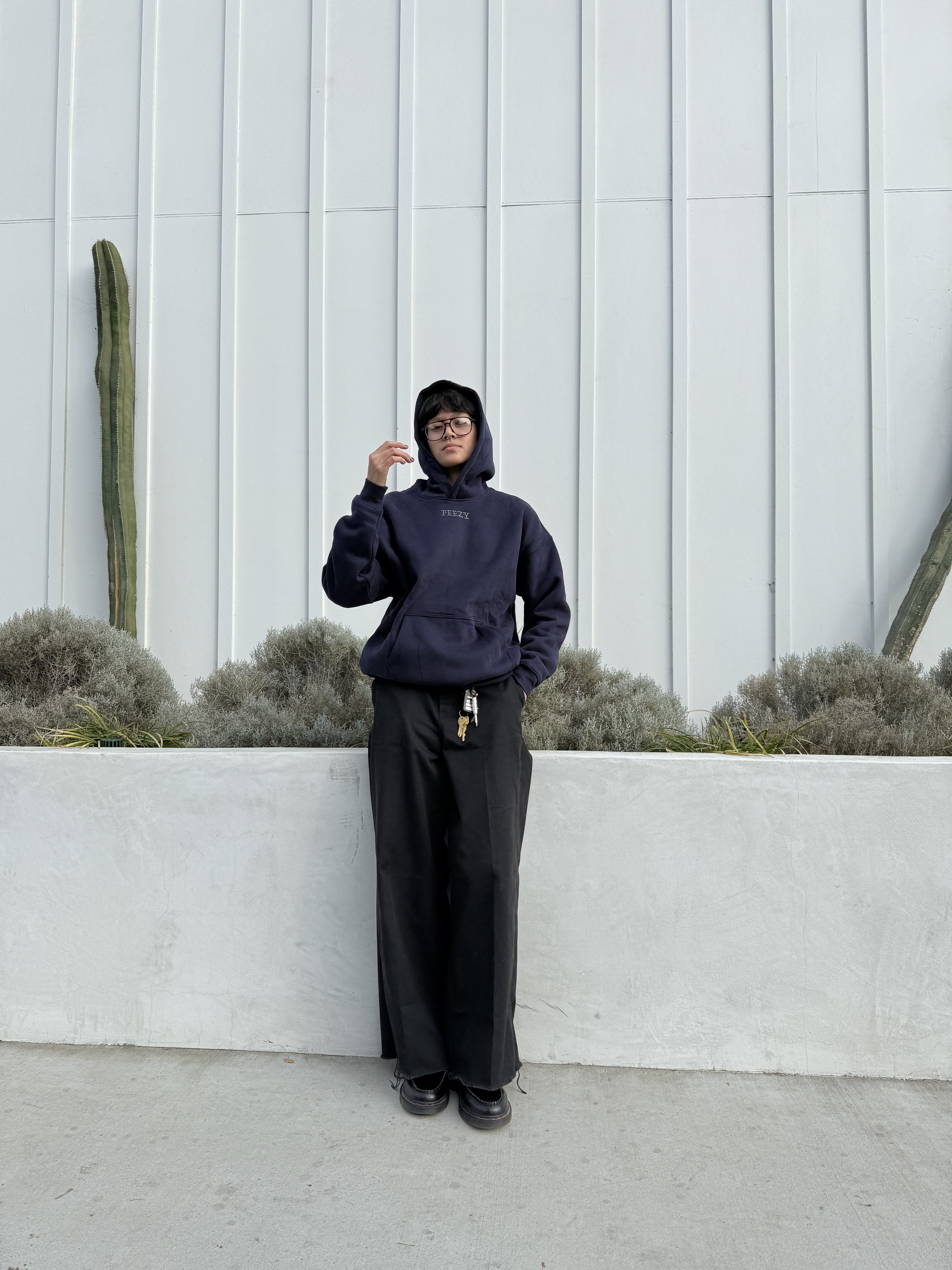 Navy Blue Plain Peezy hoodie