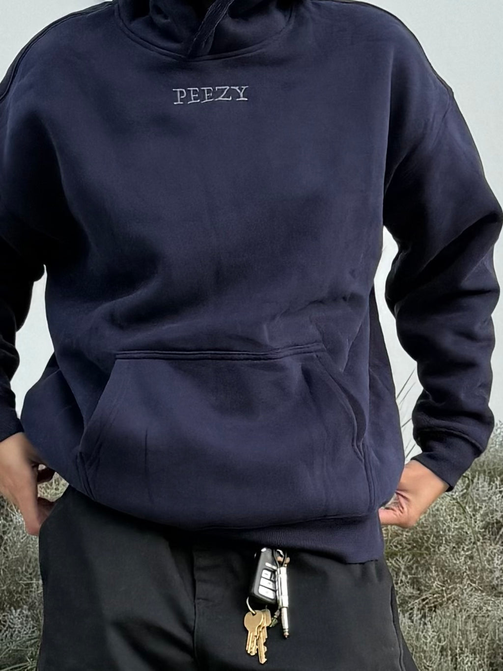 Navy Blue Plain Peezy hoodie
