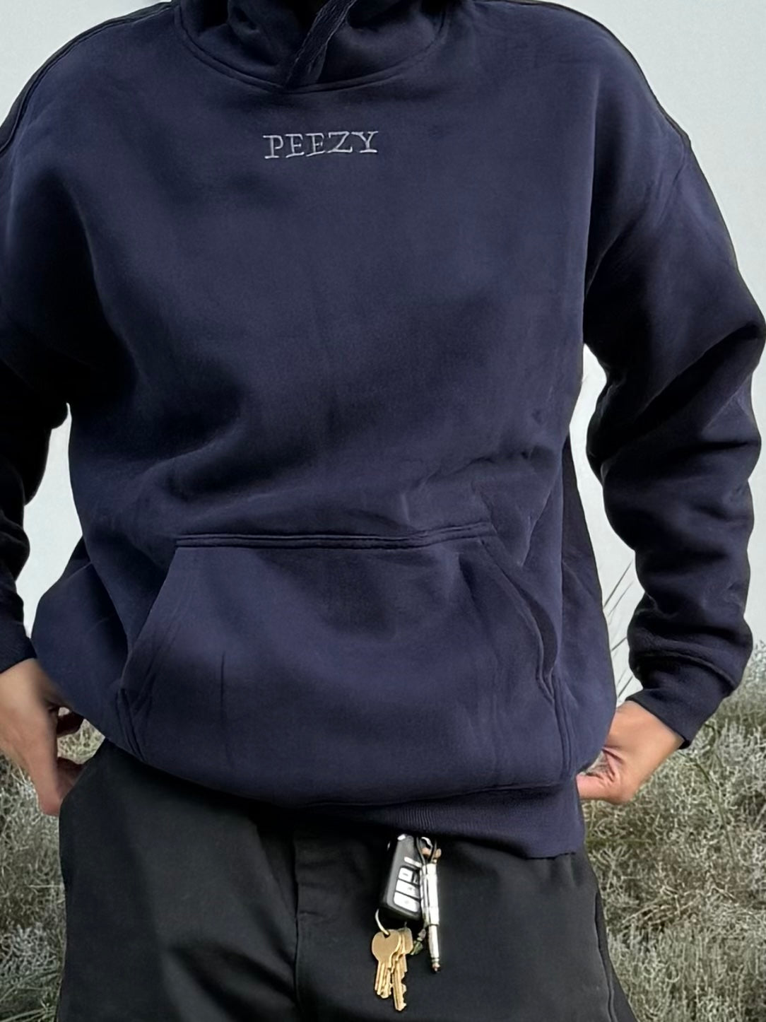 Navy Blue Plain Peezy hoodie