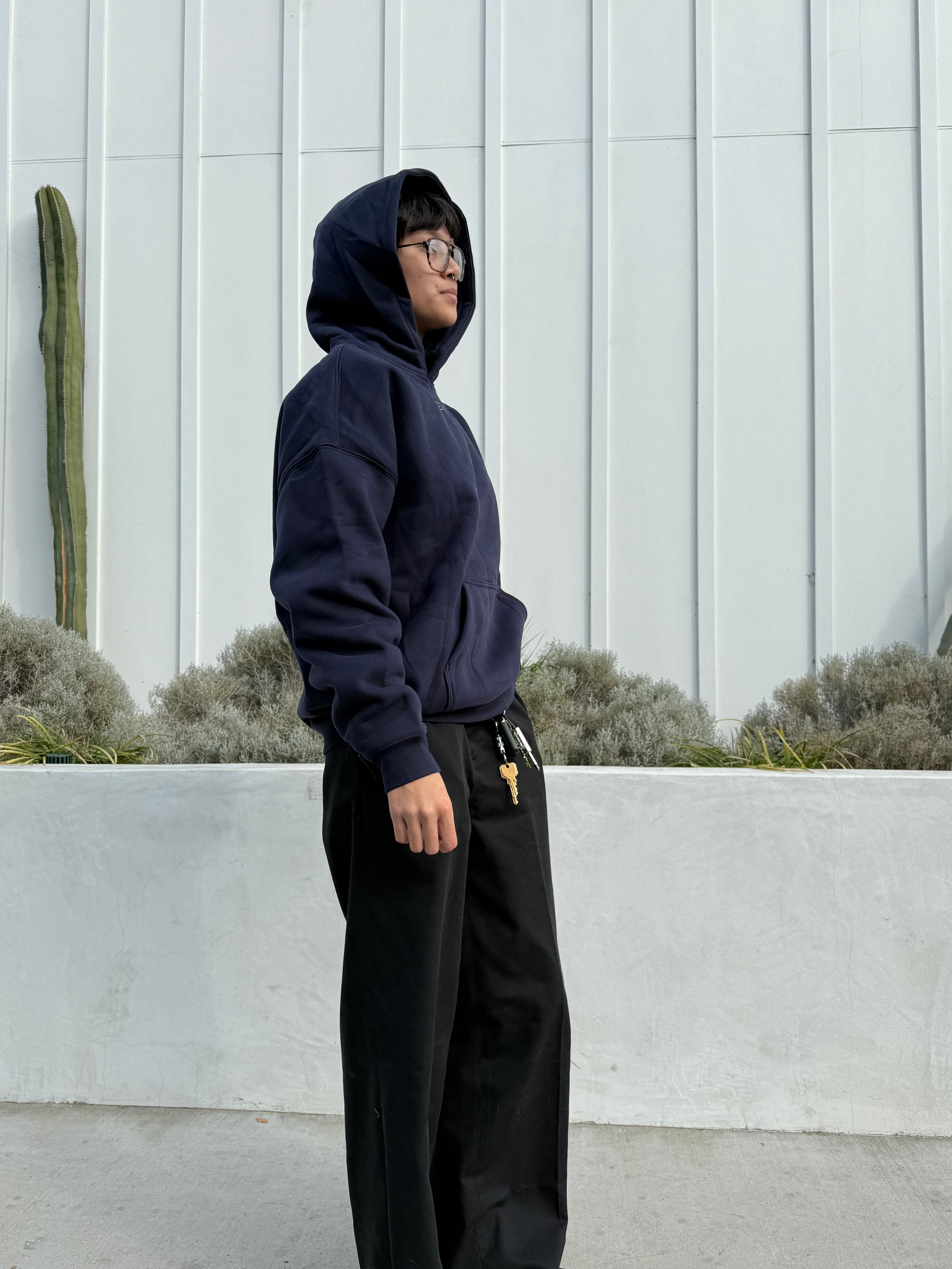 Navy Blue Plain Peezy hoodie