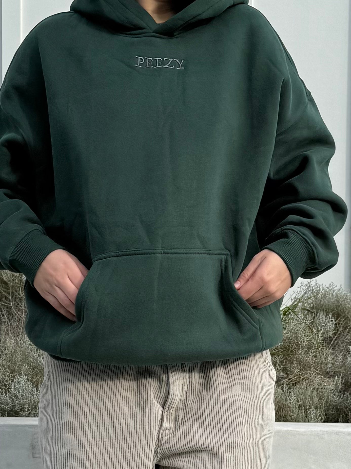 Olive Green Plain Peezy Heavyweight Hoodie