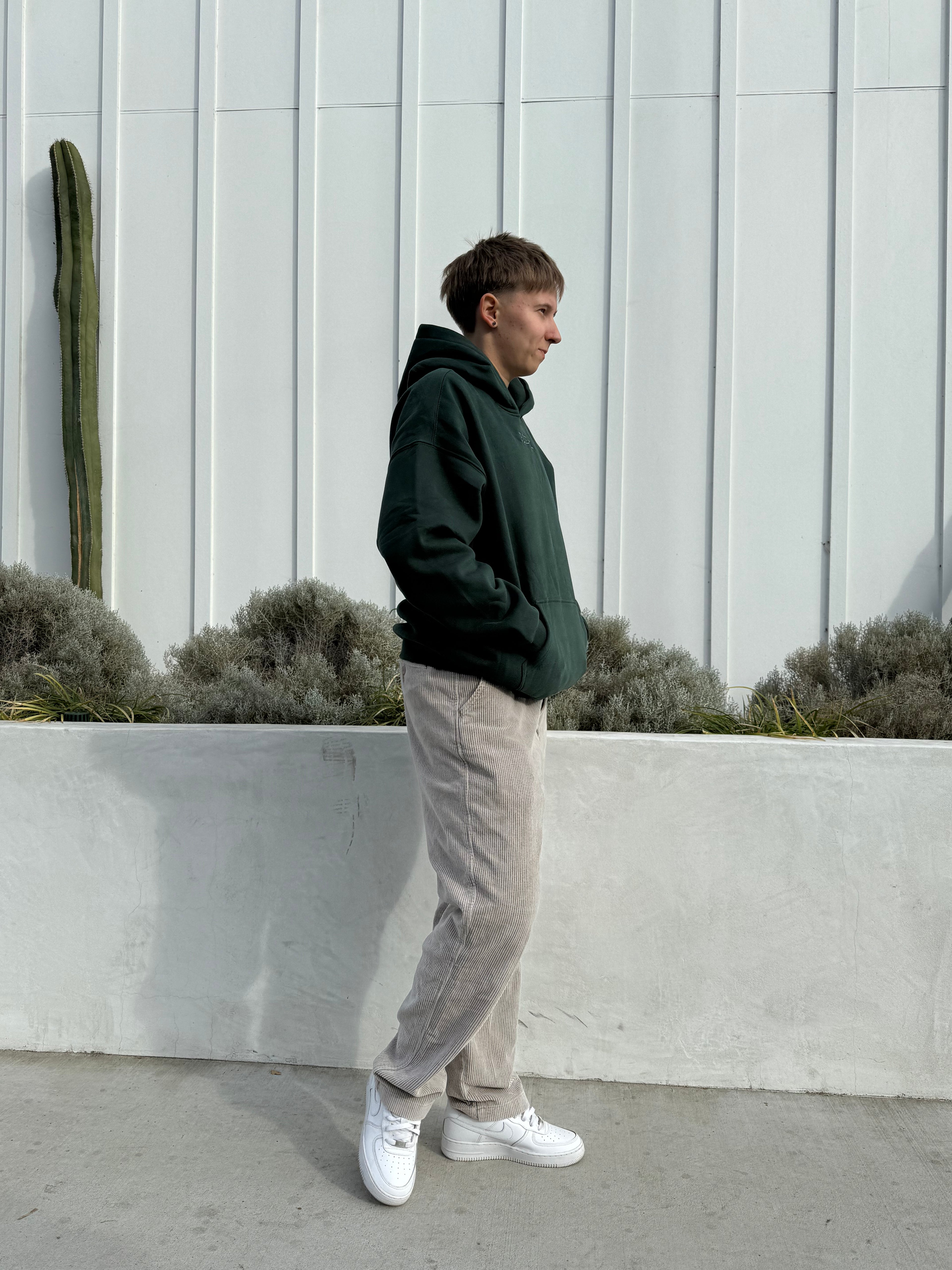 Olive Green Plain Peezy Heavyweight Hoodie