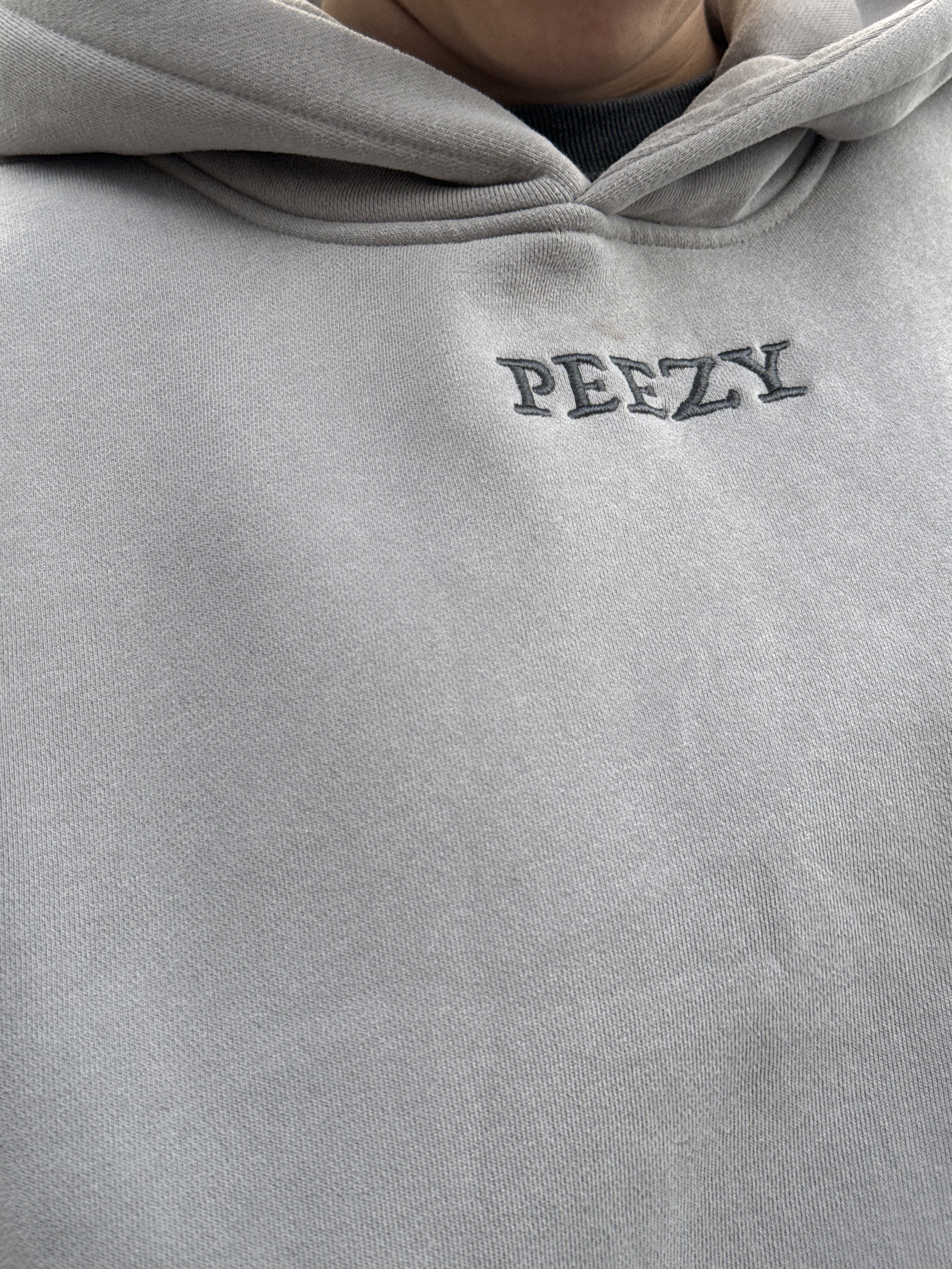 Light Gray Plain Peezy Heavyweight Hoodie