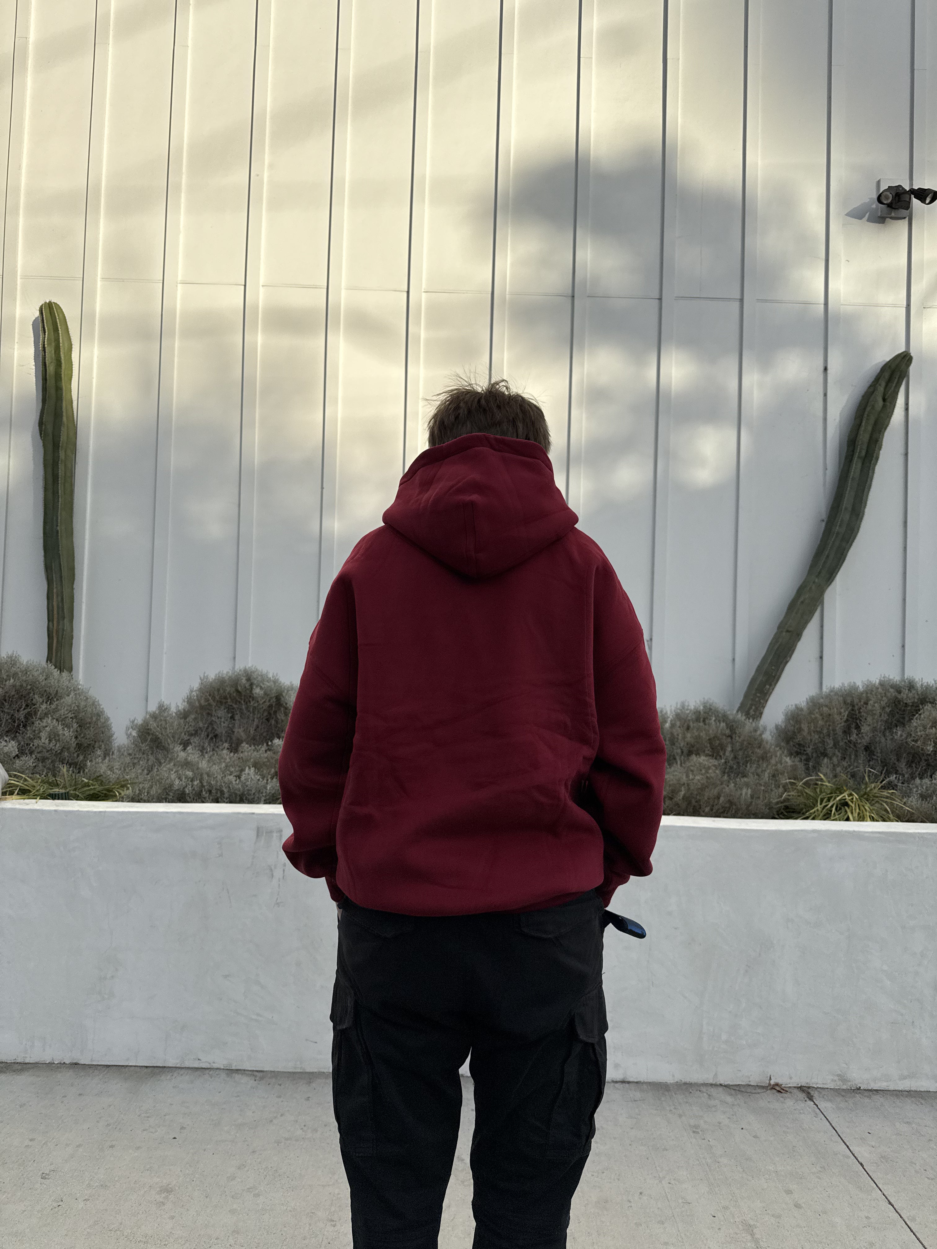 Burgundy Plain Peezy Heavyweight Hoodie