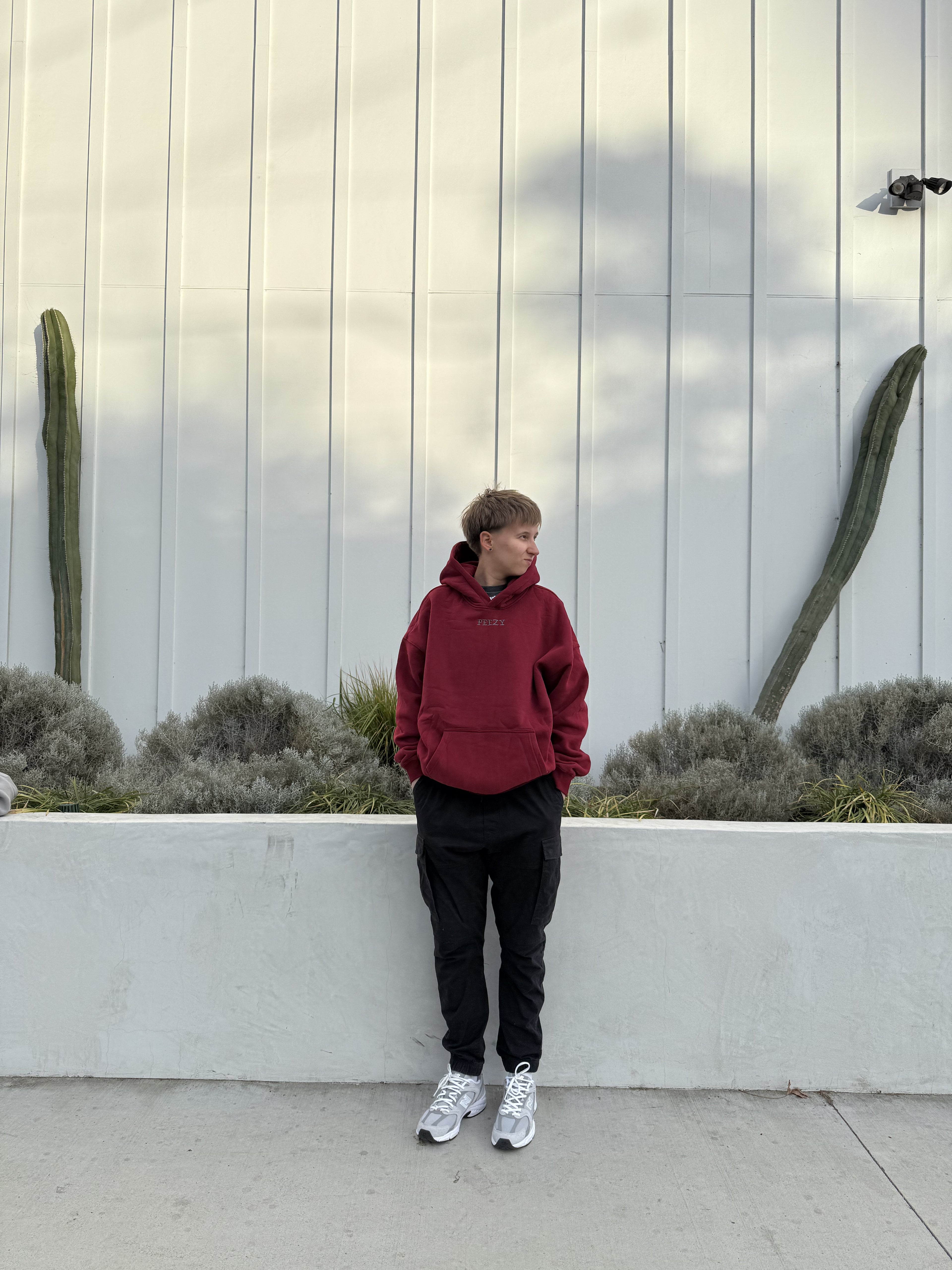 Burgundy Plain Peezy Heavyweight Hoodie